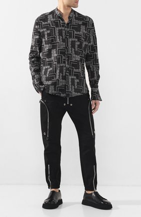 Мужская хлопковая рубашка GREG LAUREN черно-белого цвета по цене 53850 руб., арт. GLSS20-M135 | Фото 2 Мужская хлопковая рубашка GREG LAUREN черно-белого цвета, арт. GLSS20-M135 | Фото 2