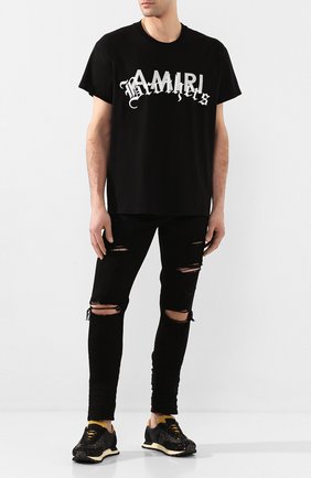 Мужская хлопковая футболка AMIRI черного цвета по цене 29950 руб., арт. Y0M03346CJ | Фото 2 Мужская хлопковая футболка AMIRI черного цвета, арт. Y0M03346CJ | Фото 2