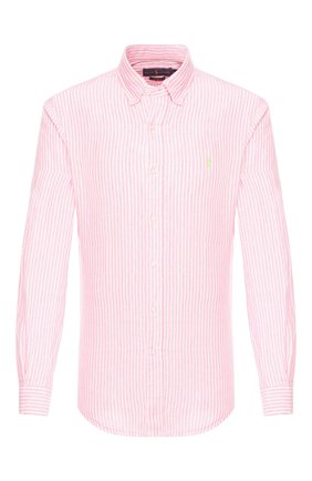 Мужская льняная рубашка POLO RALPH LAUREN розового цвета по цене 12950 руб., арт. 710795441/3334D | Фото 1 Мужская льняная рубашка POLO RALPH LAUREN розового цвета, арт. 710795441/3334D | Фото 1