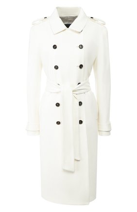Женский кашемировый тренч KITON белого цвета по цене 468500 руб., арт. D49610FK09N73 | Фото 1 Женский кашемировый тренч KITON белого цвета, арт. D49610FK09N73 | Фото 1 (Рукава: Длинные; Материал внешний: Шерсть, Кашемир; Длина (верхняя одежда): До колена; Материал подклада: Шелк; Стили: Классический; Статус проверки: Проверена категория)