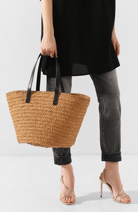 Женская сумка panier SAINT LAURENT бежевого цвета по цене 68200 руб., арт. 579521/GQTHJ | Фото 2 Женская сумка panier SAINT LAURENT бежевого цвета, арт. 579521/GQTHJ | Фото 2