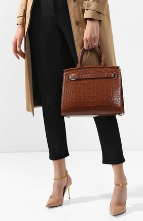 Женская сумка rl50 large из кожи аллигатора RALPH LAUREN бежевого цвета по цене 1770000 руб., арт. 435769042/AMIS | Фото 2 Женская сумка rl50 large из кожи аллигатора RALPH LAUREN бежевого цвета, арт. 435769042/AMIS | Фото 2
