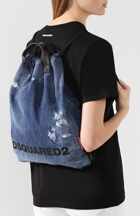 Женский рюкзак DSQUARED2 синего цвета по цене 48000 руб., арт. BPW0010 10102582 | Фото 5 Женский рюкзак DSQUARED2 синего цвета, арт. BPW0010 10102582 | Фото 5