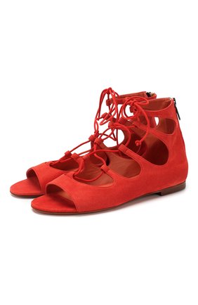 Женские замшевые сандалии SANTONI красного цвета по цене 41600 руб., арт. WHB058696HI1CMGDR50 | Фото 1 Женские замшевые сандалии SANTONI красного цвета, арт. WHB058696HI1CMGDR50 | Фото 1