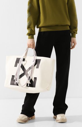 Женская сумка-тоут OFF-WHITE белого цвета по цене 19000 руб., арт. 0WNA094R20B640710210 | Фото 2 Женская сумка-тоут OFF-WHITE белого цвета, арт. 0WNA094R20B640710210 | Фото 2