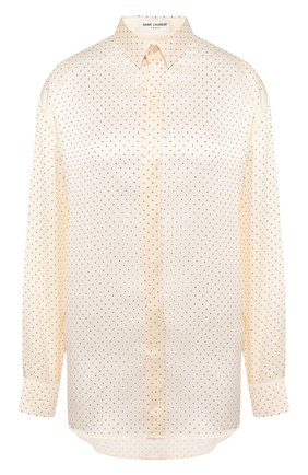 Женская шелковая рубашка SAINT LAURENT белого цвета по цене 122500 руб., арт. 611900/Y4A13 | Фото 1 Женская шелковая рубашка SAINT LAURENT белого цвета, арт. 611900/Y4A13 | Фото 1