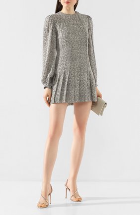 Женское платье из вискозы SAINT LAURENT черно-белого цвета по цене 181000 руб., арт. 608954/Y3A52 | Фото 2 Женское платье из вискозы SAINT LAURENT черно-белого цвета, арт. 608954/Y3A52 | Фото 2 (Длина Ж (юбки, платья, шорты): Мини; Материал подклада: Шелк; Рукава: Длинные; Случай: Повседневный)