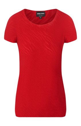 Женская футболка GIORGIO ARMANI красного цвета по цене 33500 руб., арт. 3HAM70/AJHHZ | Фото 1 Женская футболка GIORGIO ARMANI красного цвета, арт. 3HAM70/AJHHZ | Фото 1