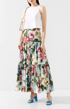 Женская хлопковая юбка DOLCE & GABBANA голубого цвета по цене 66150 руб., арт. F4A8QT/HS5GB | Фото 2 Женская хлопковая юбка DOLCE & GABBANA голубого цвета, арт. F4A8QT/HS5GB | Фото 2