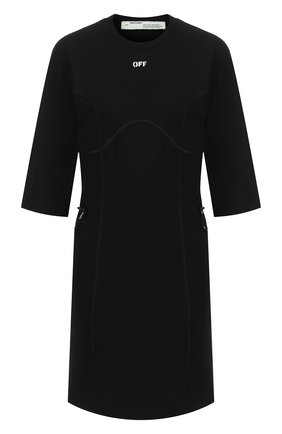 Женское хлопковое платье OFF-WHITE черного цвета по цене 35400 руб., арт. 0WDB222R20H840951001 | Фото 1 Женское хлопковое платье OFF-WHITE черного цвета, арт. 0WDB222R20H840951001 | Фото 1