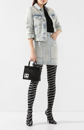 Женская джинсовая куртка OFF-WHITE голубого цвета по цене 51900 руб., арт. 0WYE012R207730687100 | Фото 2 Женская джинсовая куртка OFF-WHITE голубого цвета, арт. 0WYE012R207730687100 | Фото 2