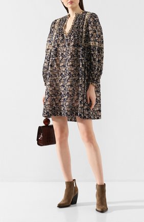 Женское хлопковое платье ISABEL MARANT ETOILE темно-синего цвета по цене 33950 руб., арт. R01591-20P028E/VIRGINIE | Фото 2 Женское хлопковое платье ISABEL MARANT ETOILE темно-синего цвета, арт. R01591-20P028E/VIRGINIE | Фото 2