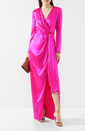 Женское шелковое платье BRANDON MAXWELL фуксия цвета по цене 219500 руб., арт. GN147PS20 | Фото 2 Женское шелковое платье BRANDON MAXWELL фуксия цвета, арт. GN147PS20 | Фото 2