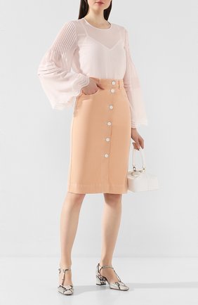 Женская джинсовая юбка SEE BY CHLOÉ бежевого цвета по цене 23100 руб., арт. CHS20SDJ07163 | Фото 2 Женская джинсовая юбка SEE BY CHLOÉ бежевого цвета, арт. CHS20SDJ07163 | Фото 2