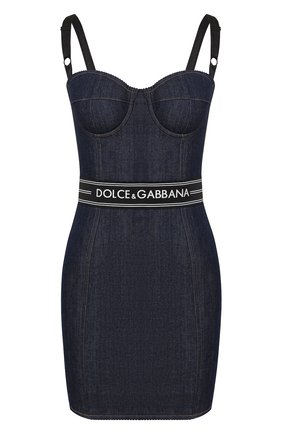 Женское джинсовое платье DOLCE & GABBANA темно-синего цвета по цене 110000 руб., арт. F6D5ED/G899T | Фото 1 Женское джинсовое платье DOLCE & GABBANA темно-синего цвета, арт. F6D5ED/G899T | Фото 1