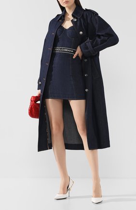 Женское джинсовое платье DOLCE & GABBANA темно-синего цвета по цене 110000 руб., арт. F6D5ED/G899T | Фото 2 Женское джинсовое платье DOLCE & GABBANA темно-синего цвета, арт. F6D5ED/G899T | Фото 2