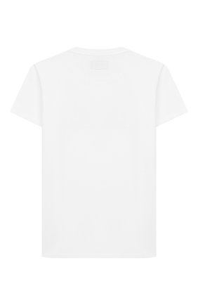 Детская хлопковая футболка EMPORIO ARMANI белого цвета по цене 4645 руб., арт. 3H4T91/1J0AZ | Фото 2 Детская хлопковая футболка EMPORIO ARMANI белого цвета, арт. 3H4T91/1J0AZ | Фото 2