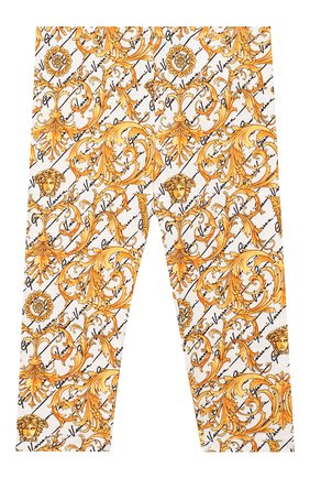 Детские хлопковые леггинсы VERSACE золотого цвета по цене 8975 руб., арт. YA000089/A233329 | Фото 1 Детские хлопковые леггинсы VERSACE золотого цвета, арт. YA000089/A233329 | Фото 1