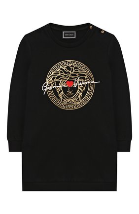 Женский хлопковое платье VERSACE черного цвета по цене 13550 руб., арт. YA000143/YA00077 | Фото 1 Женский хлопковое платье VERSACE черного цвета, арт. YA000143/YA00077 | Фото 1