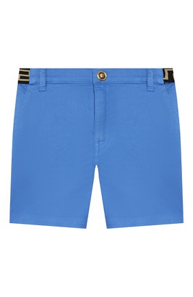 Детские хлопковые шорты VERSACE голубого цвета по цене 12850 руб., арт. YB000101/A233747 | Фото 1 Детские хлопковые шорты VERSACE голубого цвета, арт. YB000101/A233747 | Фото 1