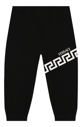 Детские хлопковые джоггеры VERSACE черного цвета по цене 11600 руб., арт. YB000106/YA00077 | Фото 1 Детские хлопковые джоггеры VERSACE черного цвета, арт. YB000106/YA00077 | Фото 1
