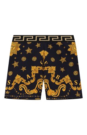 Детские хлопковые шорты VERSACE темно-синего цвета по цене 14250 руб., арт. YB000132/A232755 | Фото 1 Детские хлопковые шорты VERSACE темно-синего цвета, арт. YB000132/A232755 | Фото 1