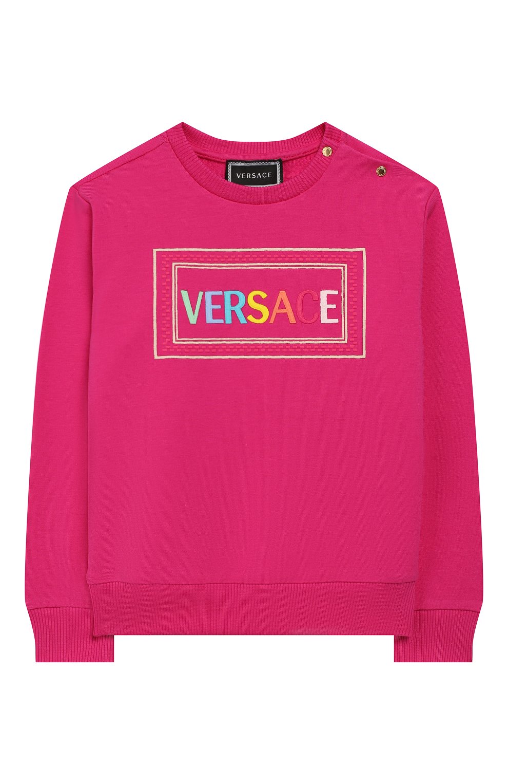 Детский хлопковый свитшот VERSACE фуксия цвета, арт. YB000133/YA00077 | Фото 1