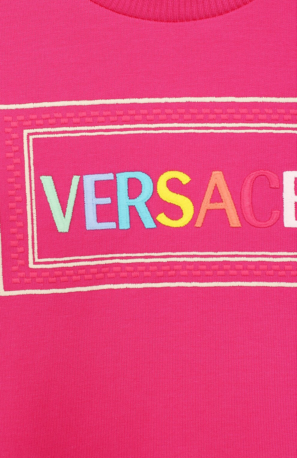 Детский хлопковый свитшот VERSACE фуксия цвета по цене 13550 руб., арт. YB000133/YA00077 | Фото 3 Детский хлопковый свитшот VERSACE фуксия цвета, арт. YB000133/YA00077 | Фото 3