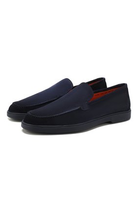 Мужские замшевые лоферы SANTONI темно-синего цвета по цене 39600 руб., арт. MGYA15996ABIEPMSU60 | Фото 1 Мужские замшевые лоферы SANTONI темно-синего цвета, арт. MGYA15996ABIEPMSU60 | Фото 1