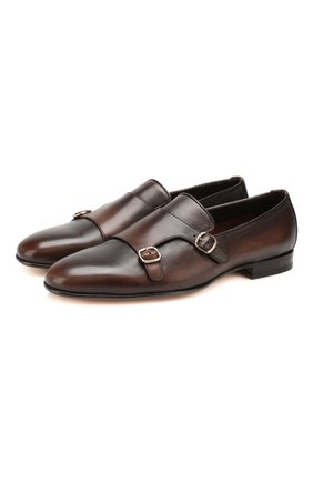 Мужские кожаные монки SANTONI темно-коричневого цвета по цене 46700 руб., арт. MCNC13907LA3SGTQT60 | Фото 1 Мужские кожаные монки SANTONI темно-коричневого цвета, арт. MCNC13907LA3SGTQT60 | Фото 1