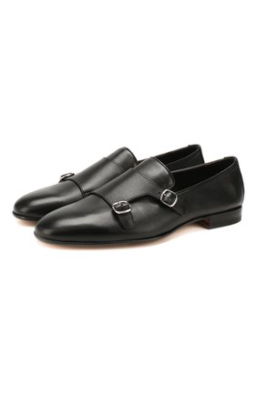 Мужские кожаные монки SANTONI черного цвета по цене 46700 руб., арт. MCNC13907LA3SGTQN01 | Фото 1 Мужские кожаные монки SANTONI черного цвета, арт. MCNC13907LA3SGTQN01 | Фото 1