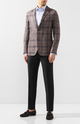 Мужские замшевые лоферы SANTONI серого цвета по цене 46700 руб., арт. MCNC13904LA3SR0VG56 | Фото 2 Мужские замшевые лоферы SANTONI серого цвета, арт. MCNC13904LA3SR0VG56 | Фото 2