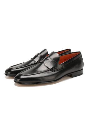 Мужские кожаные пенни-лоферы SANTONI черного цвета по цене 42350 руб., арт. MCNC13903LA3ECYCN01 | Фото 1 Мужские кожаные пенни-лоферы SANTONI черного цвета, арт. MCNC13903LA3ECYCN01 | Фото 1