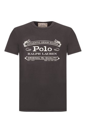 Мужская хлопковая футболка POLO RALPH LAUREN темно-серого цвета по цене 7640 руб., арт. 710795143 | Фото 1 Мужская хлопковая футболка POLO RALPH LAUREN темно-серого цвета, арт. 710795143 | Фото 1