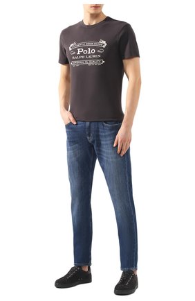 Мужская хлопковая футболка POLO RALPH LAUREN темно-серого цвета по цене 7640 руб., арт. 710795143 | Фото 2 Мужская хлопковая футболка POLO RALPH LAUREN темно-серого цвета, арт. 710795143 | Фото 2