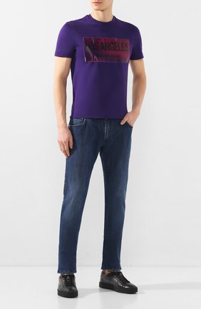 Мужская хлопковая футболка EMPORIO ARMANI фиолетового цвета по цене 13700 руб., арт. 3H1T62/1J30Z | Фото 2 Мужская хлопковая футболка EMPORIO ARMANI фиолетового цвета, арт. 3H1T62/1J30Z | Фото 2