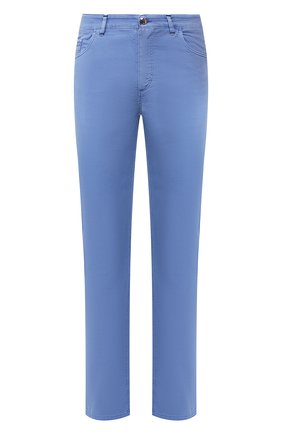 Мужские брюки из смеси хлопка и шелка ZILLI голубого цвета, арт. M0T-D0120-SPTE1/R001 | Фото 1 (Материал внешний: Хлопок; Длина (брюки, джинсы): Стандартные; Случай: Повседневный; Стили: Кэжуэл; Региональные ограничения белый список (Axapta Mercury): RU)