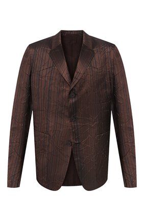 Мужской шелковый пиджак ZEGNA COUTURE коричневого цвета по цене 307000 руб., арт. 787155/1G73N0 | Фото 1 Мужской шелковый пиджак ZEGNA COUTURE коричневого цвета, арт. 787155/1G73N0 | Фото 1