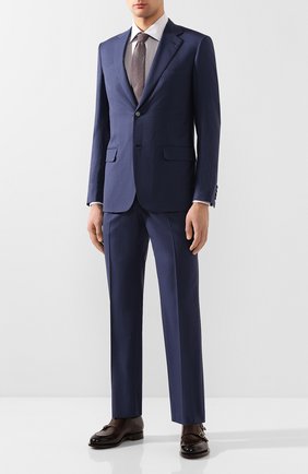 Мужской шерстяной костюм BRIONI синего цвета по цене 458000 руб., арт. RAH00W/P9A1U/PARLAMENT0 | Фото 1 Мужской шерстяной костюм BRIONI синего цвета, арт. RAH00W/P9A1U/PARLAMENT0 | Фото 1 (Материал подклада: Хлопок, Синтетический материал; Рукава: Длинные; Материал внешний: Шерсть; Костюмы М: Однобортный; Стили: Классический; Региональные ограничения белый список (Axapta Mercury): RU)