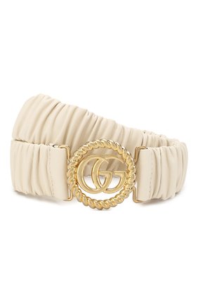 Женский кожаный пояс GUCCI белого цвета по цене 52750 руб., арт. 602074/B340G | Фото 1 Женский кожаный пояс GUCCI белого цвета, арт. 602074/B340G | Фото 1
