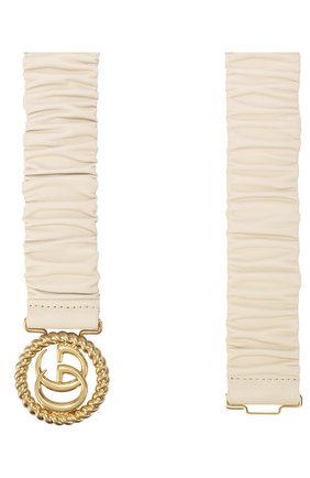 Женский кожаный пояс GUCCI белого цвета по цене 52750 руб., арт. 602074/B340G | Фото 2 Женский кожаный пояс GUCCI белого цвета, арт. 602074/B340G | Фото 2