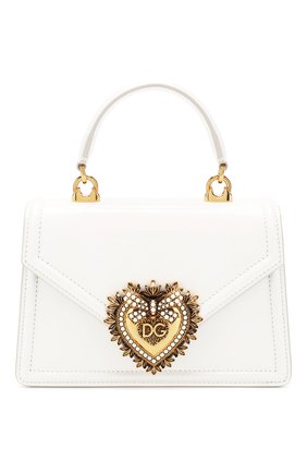 Женская сумка devotion small DOLCE & GABBANA белого цвета по цене 167000 руб., арт. BB6711/A1037 | Фото 1 Женская сумка devotion small DOLCE & GABBANA белого цвета, арт. BB6711/A1037 | Фото 1 (Женское Кросс-КТ: Вечерняя сумка; Сумки-технические: Сумки через плечо, Сумки top-handle; Материал: Натуральная кожа; Ремень/цепочка: На ремешке; Размер: small)