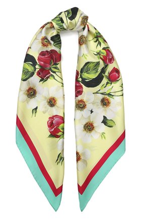 Женский шелковый платок DOLCE & GABBANA желтого цвета по цене 26100 руб., арт. FN090R/GDS51 | Фото 1 Женский шелковый платок DOLCE & GABBANA желтого цвета, арт. FN090R/GDS51 | Фото 1