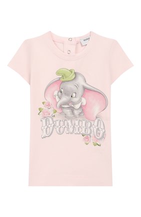 Детский хлопковая футболка MONNALISA розового цвета, арт. 395609SD | Фото 1 (Материал внешний: Хлопок; Рукава: Короткие; Ростовка одежда: 3 года | 98 см)
