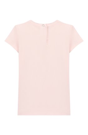 Детский хлопковая футболка MONNALISA розового цвета, арт. 395609SD | Фото 2 (Материал внешний: Хлопок; Рукава: Короткие; Ростовка одежда: 3 года | 98 см)
