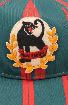 Детская хлопковая бейсболка MINI RODINI зеленого цвета по цене 3650 руб., арт. 20265107 | Фото 3 Детская хлопковая бейсболка MINI RODINI зеленого цвета, арт. 20265107 | Фото 3