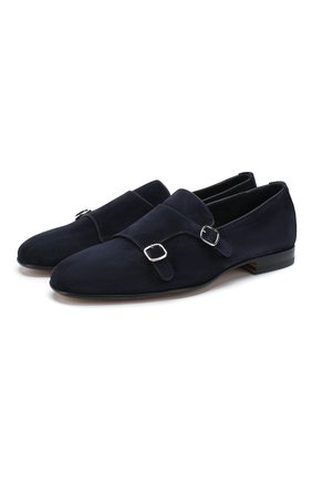 Мужские замшевые монки SANTONI темно-синего цвета по цене 46700 руб., арт. MCNC13907LA3SR0VU41 | Фото 1 Мужские замшевые монки SANTONI темно-синего цвета, арт. MCNC13907LA3SR0VU41 | Фото 1