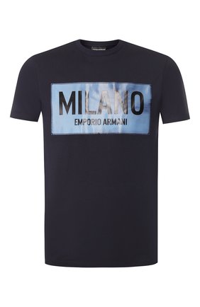 Мужская хлопковая футболка EMPORIO ARMANI темно-синего цвета по цене 13700 руб., арт. 3H1T62/1J30Z | Фото 1 Мужская хлопковая футболка EMPORIO ARMANI темно-синего цвета, арт. 3H1T62/1J30Z | Фото 1