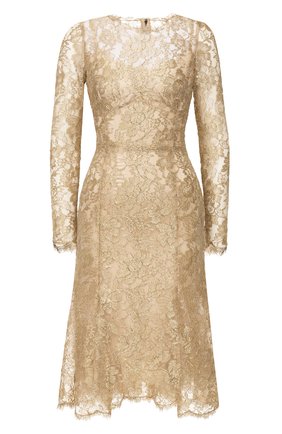 Женское платье DOLCE & GABBANA золотого цвета по цене 259500 руб., арт. F6H1HT/HLM02 | Фото 1 Женское платье DOLCE & GABBANA золотого цвета, арт. F6H1HT/HLM02 | Фото 1