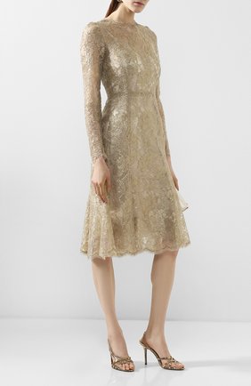 Женское платье DOLCE & GABBANA золотого цвета по цене 259500 руб., арт. F6H1HT/HLM02 | Фото 2 Женское платье DOLCE & GABBANA золотого цвета, арт. F6H1HT/HLM02 | Фото 2